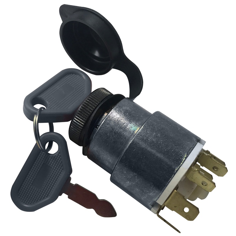 Universal Ignition Starter Barrel Switch 12V Waterproof Cover 4 Pos. & 2 Keys UK