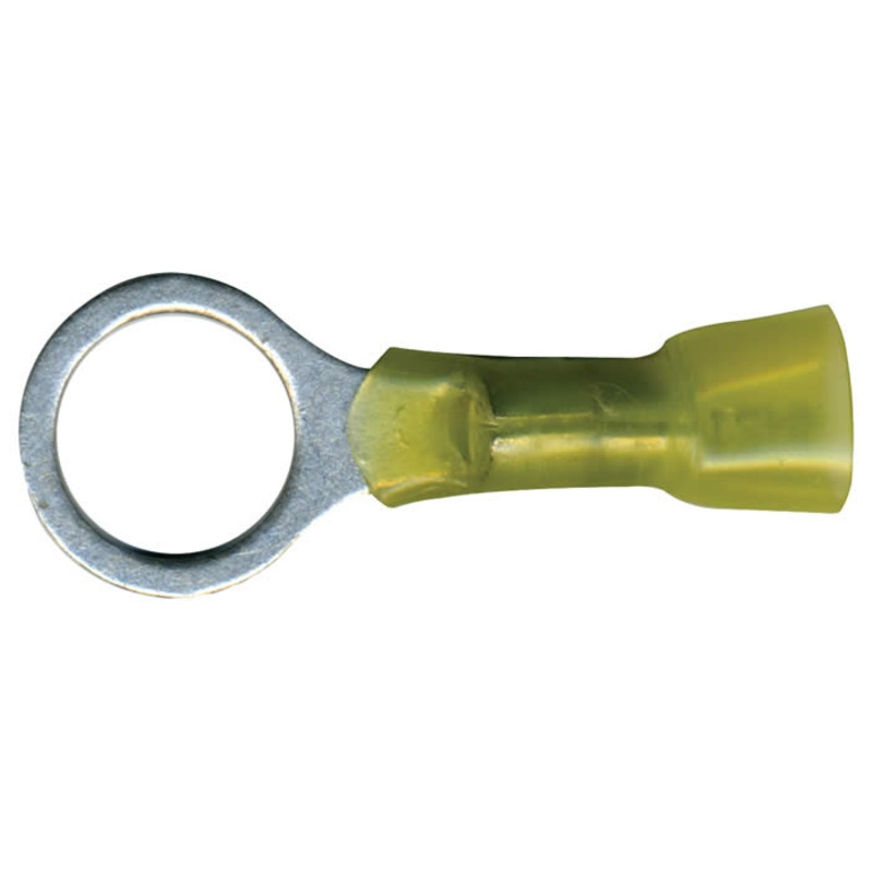 10-12 AWG Yellow Ring Terminals – 1/2 Stud Size – 10 to 500 Pack