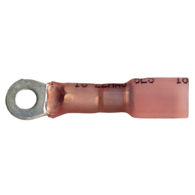 18-20 AWG Red Ring Terminals – #6 Stud Size – 10 to 500 Pack