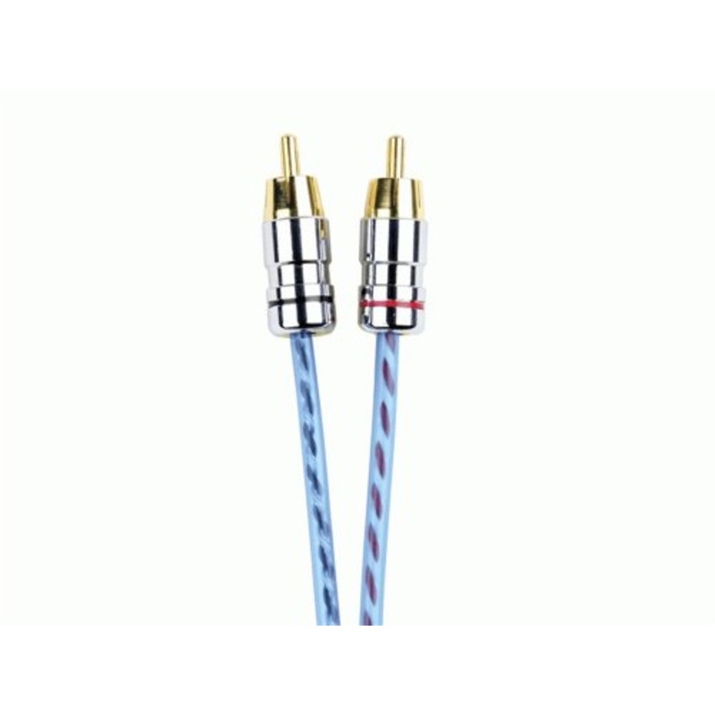 9 Inch Blue PRO RCA Cable Y Adapter TWISTED PAIR W/ FOIL SHIELD 1 Male to 2 Female