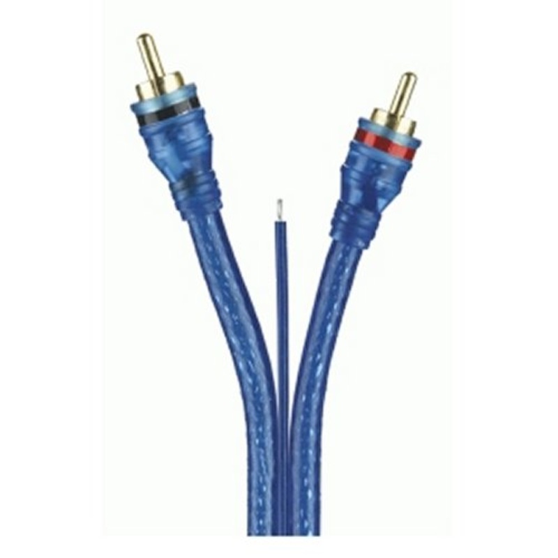 Raptor 3′ Feet 2-Channel Blue RCA Cable & Remote/ Turn-on Wire DOUBLE SHIELDED