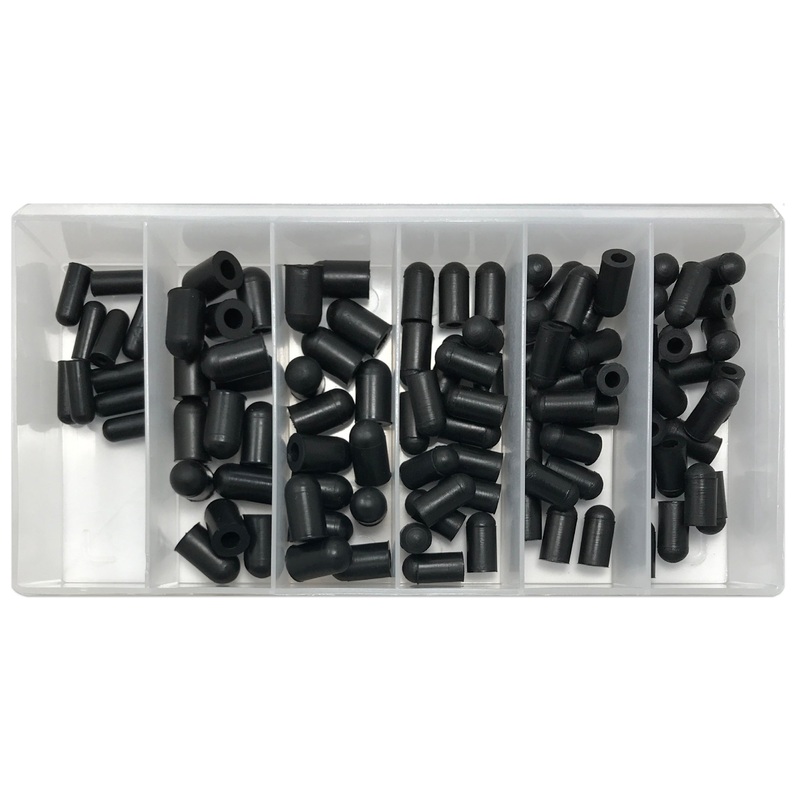 100 Piece Rubber Vacuum Cap Assortment
