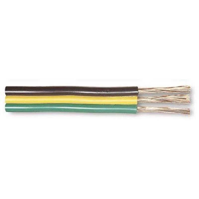 16/3 BONDED TRAILER PARALLEL WIRE 16 AWG 3-WAY Brown, Green, & Yellow 100 ft – Made in the USA