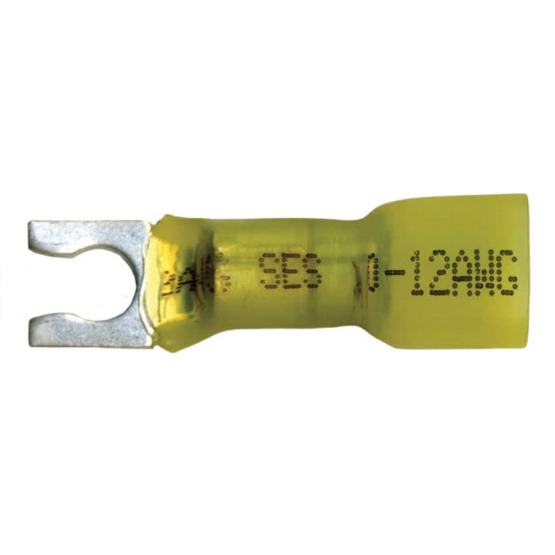 Multilink Heat Shrink Crimp & Solder Spring Spade Terminal 12-10 AWG #10 Stud – 10 to 500 Pack