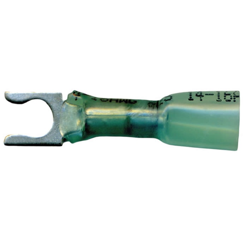 Multilink Heat Shrink Crimp & Solder Spring Spade Terminal 16-14 AWG #10 Stud – 10 to 500 Pack