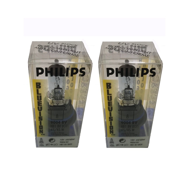 Philips Blue Vision 9004 BV Headlight Bulb Headlamp Lamp Blue Halogen Lights – Pack of 2