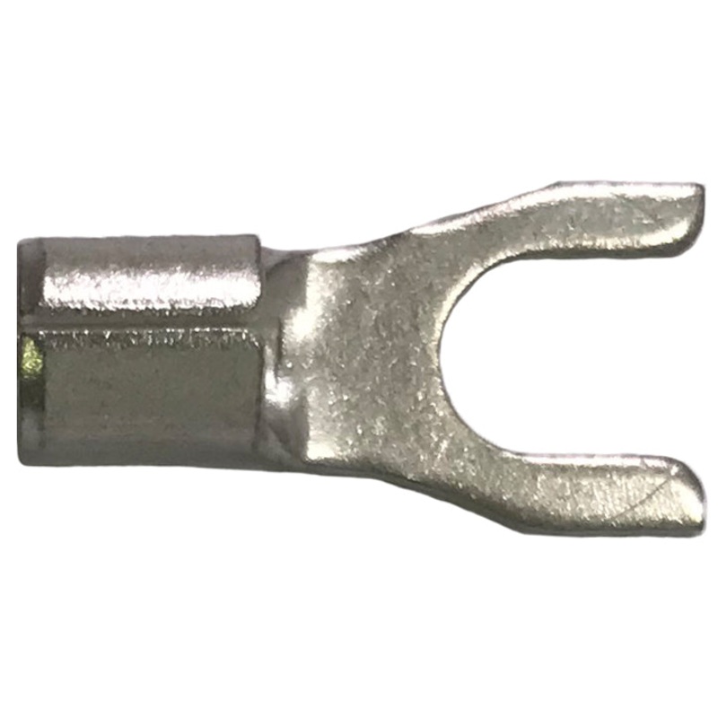 12-10 AWG Non-Insulated Spade Terminals – Tin-Plated Copper – #8 Stud – 100 or 1000 Pack – Made in USA