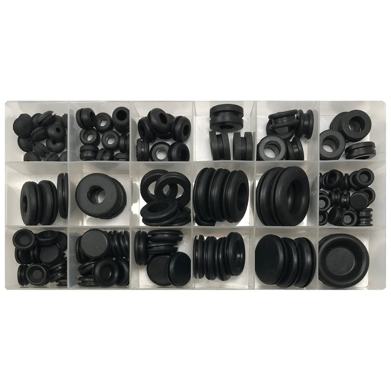 125-Piece Rubber Grommet Assortment Kit – Firewall & Panel Wire Protection