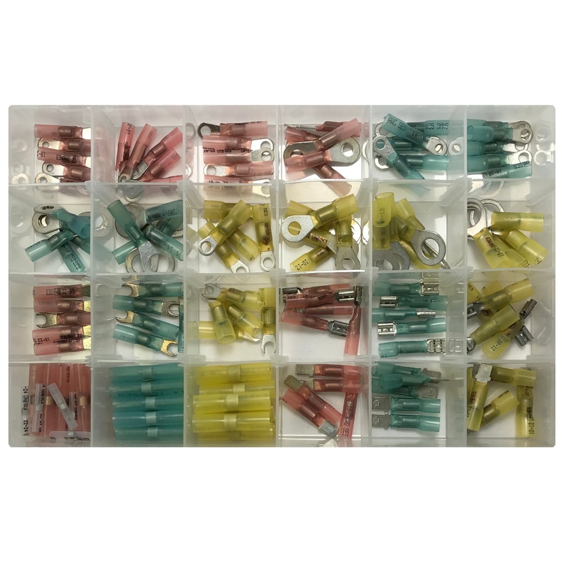 135 Piece Elektralink Heat Shrink & Solder Wire Terminal Connector Assortment Kit