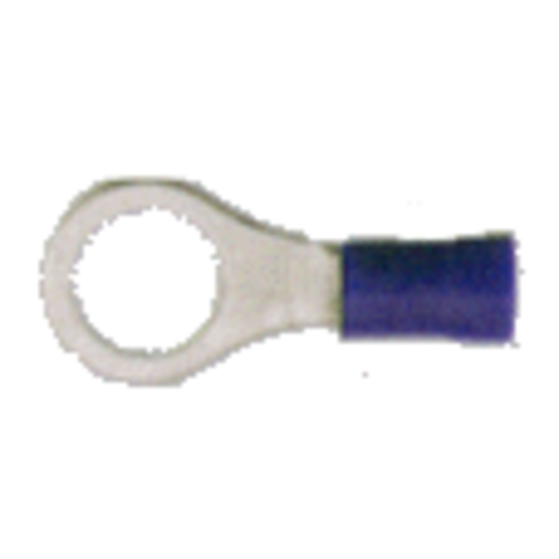 16-14 AWG Blue Ring Terminals – Vinyl Insulated – 5/16 Stud – 100 or 200 Pack
