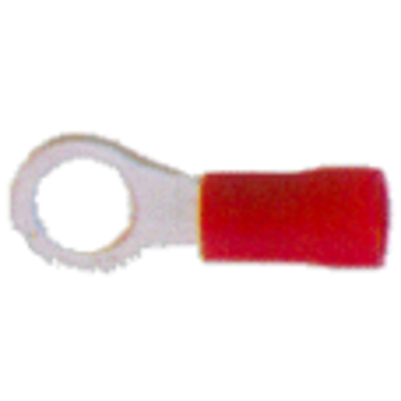 22-18 AWG Red Ring Terminals – Vinyl Insulated – #10 Stud – 10 to 500 Pack