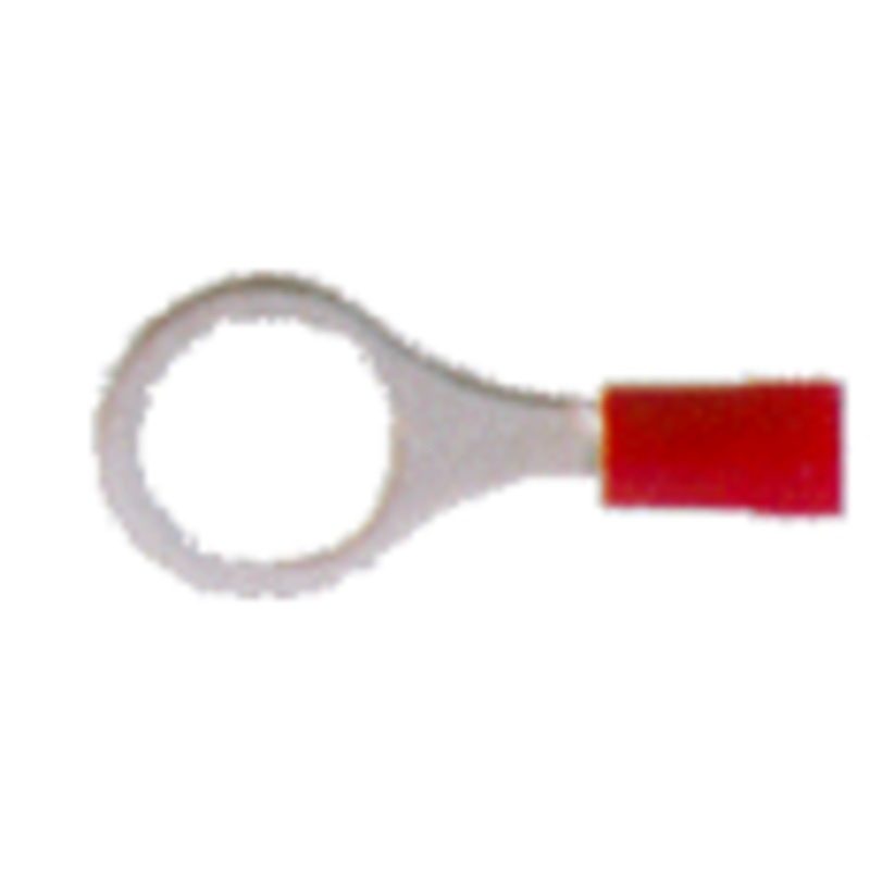 22-18 AWG Red Ring Terminals – Vinyl Insulated – 5/16 Stud – 100 or 200 Pack