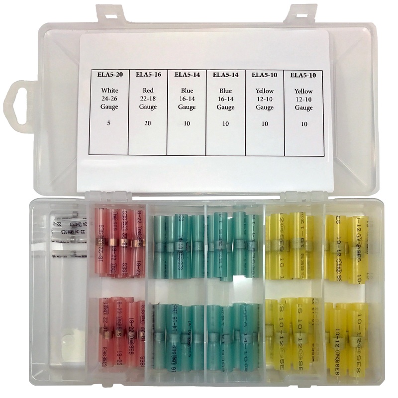 65 Piece Elektralink Heat Shrink & Solder Butt Connector Assortment Kit