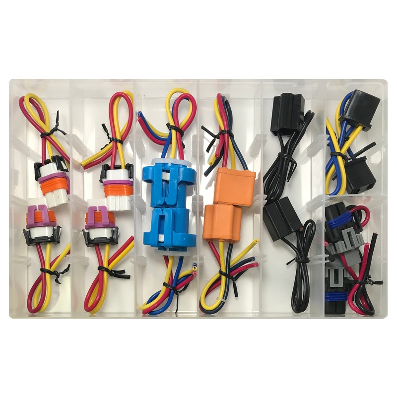 Headlamp Socket Harness Pigtail Assortment Kit – 14 Piece