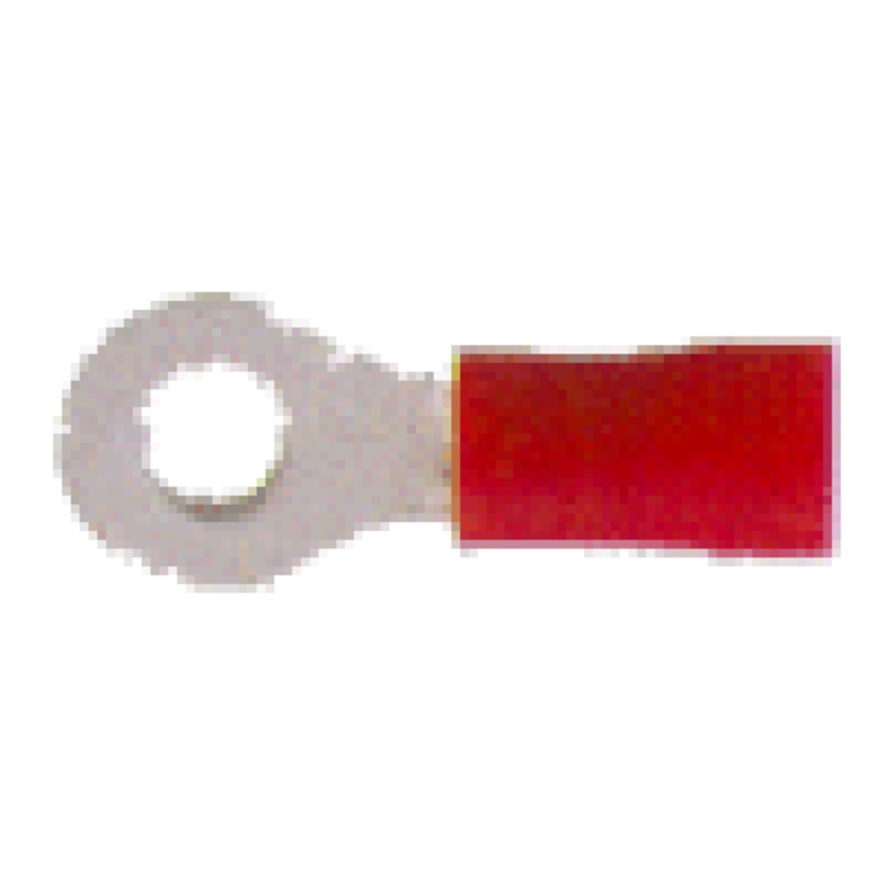 Vinyl Insulated Red Ring Terminal 22-18 Gauge #6 Stud – 100 or 200 Pack