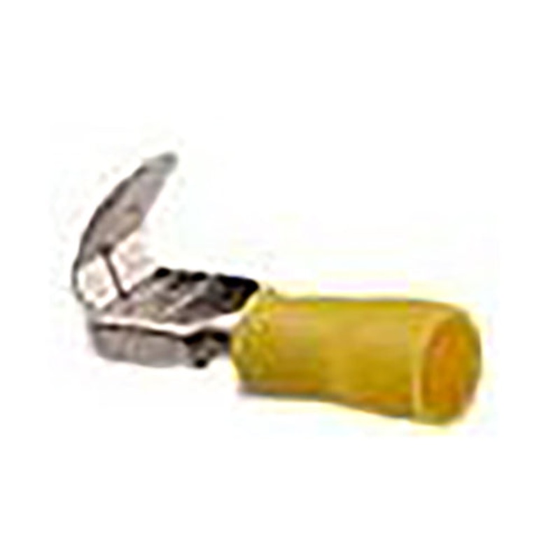 Vinyl Insulated Yellow Piggyback Terminal Quick Disconnect Connector 12-10 Gauge .250 Tab – 100 Pack