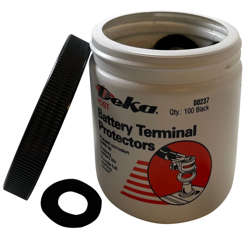 Black Battery Terminal Protectors – Top Post, Jar of 100, USA Made