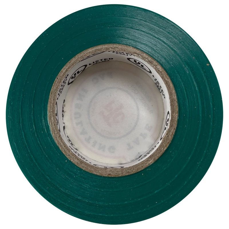 Green PVC Insulated Electrical Tape – 3/4 x 50′ FT x 7 MILL – UL Listed – 1 or 10 Pack