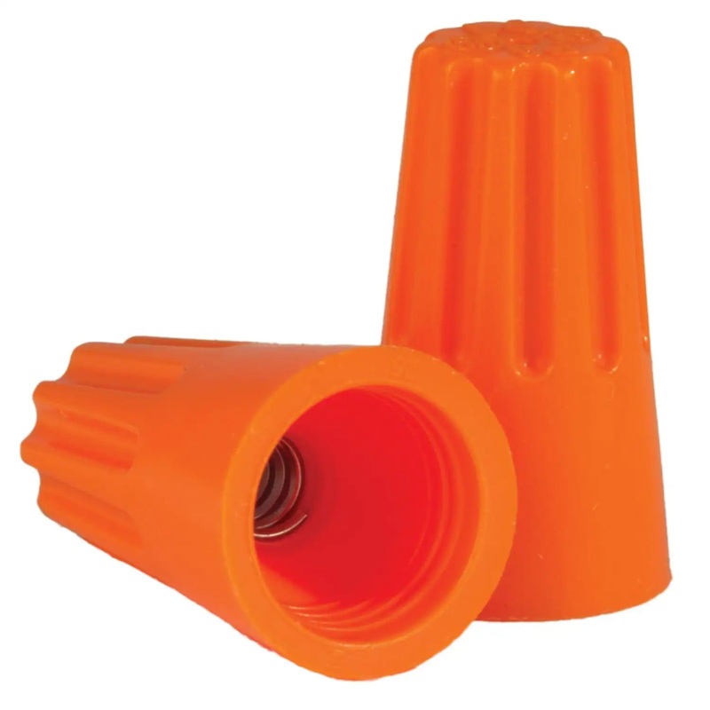 Orange Screw On Connector 18-10 Gauge Wire Nuts – 100 Pack
