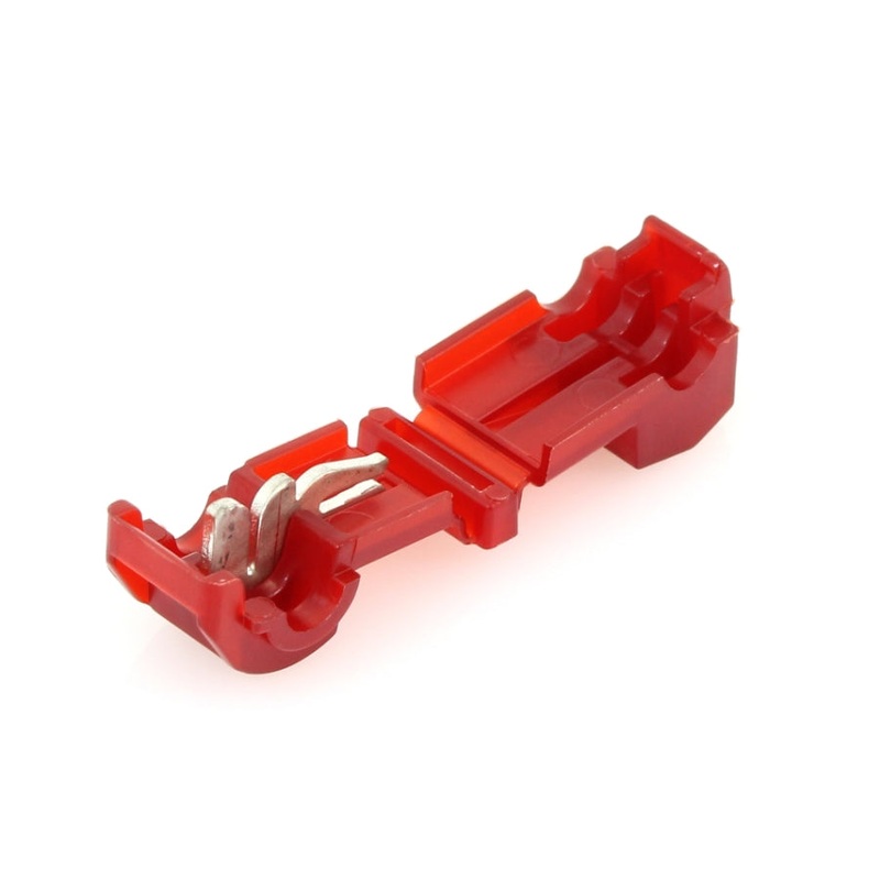 Red 22-18 Gauge Mid Wire T-Tap Connectors – 100 Pack