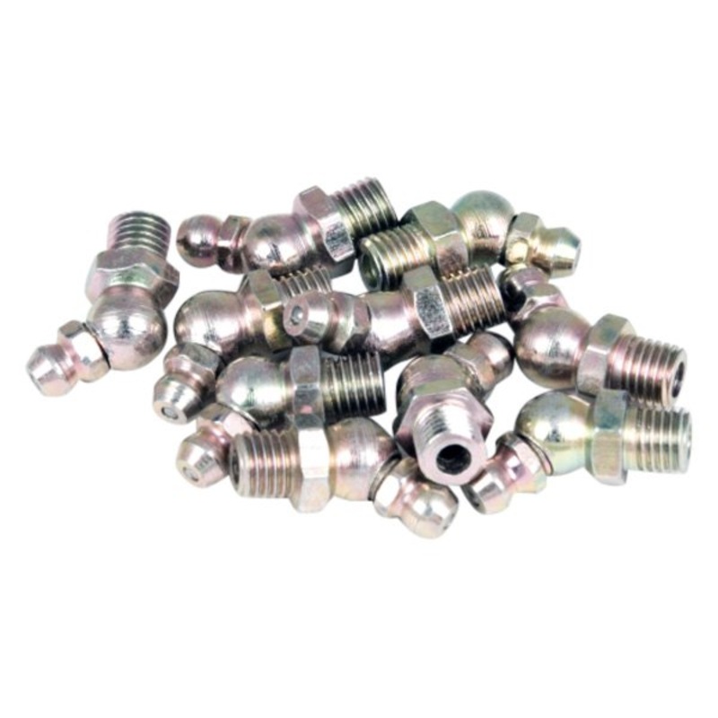 Short 45 Degree Grease Fittings 8 MM x 1 Metric – 10 Pack