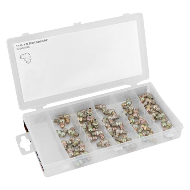 Short 90 Degree Grease Fittings 1/4 x -28 SAE – 50 Pack