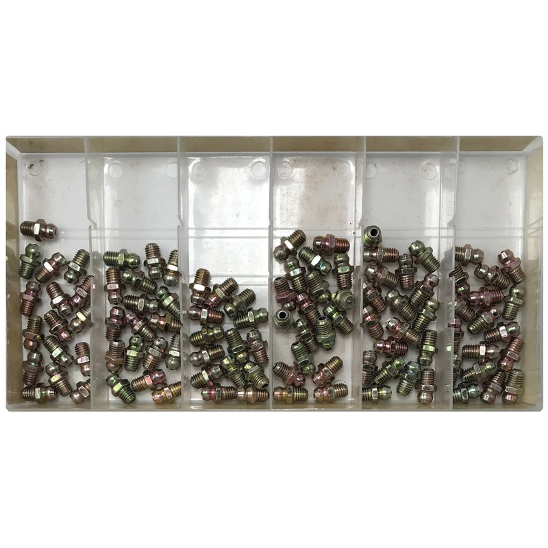 Short Straight Grease Fittings 1/4 x -28 SAE – 100 Pack