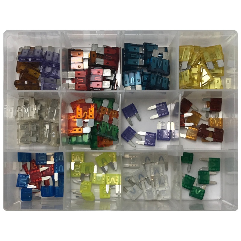 115 Piece ATC/ATO and ATM/MINI Blade Fuse Assortment – USA Made