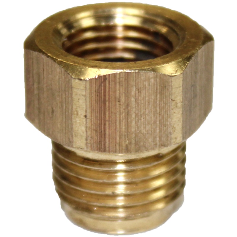 Brass Inverted Flare Brake Line Adapter – 3/16 (1/2-20 Female) to 3/16 (9/16-18 Male) – Each