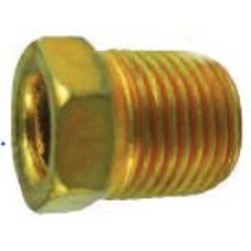 Gold Long Steel Tube Nut 3/8 x 5/8 x – 18 T.P.I – 10 Pack