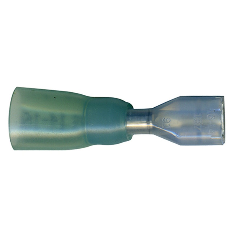 16-14 AWG Blue Heat Shrink & Crimp Fully Insulated Female Quick Disconnect – .187 Tab – 10 to 500 Pack