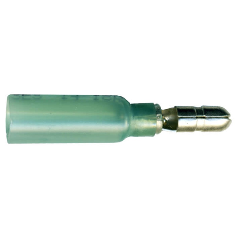 16-14 AWG Blue Heat Shrink & Crimp Male Bullet Connector – .180 Tab – 10 to 500 Pack – Made in USA