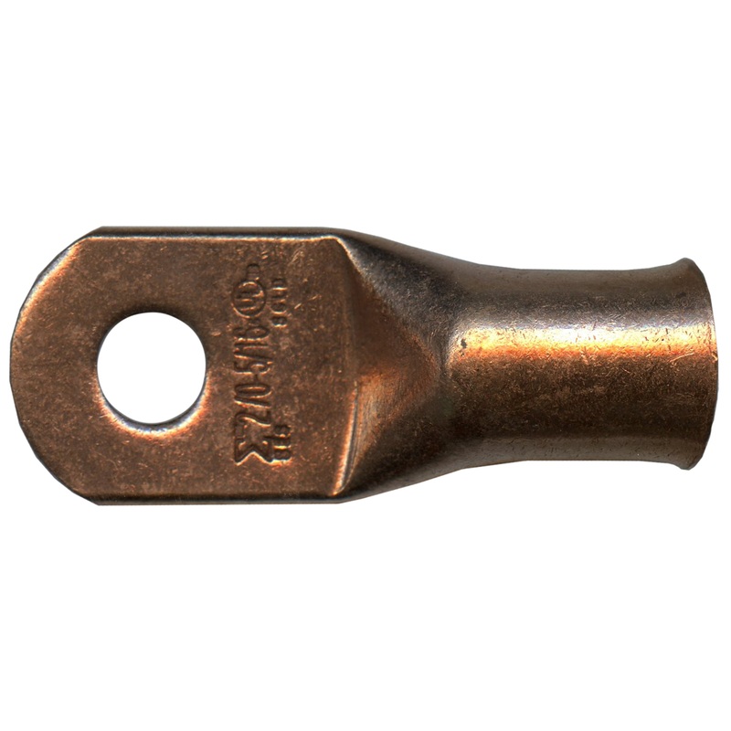 2/0 AWG Copper Lug – 5/16 Ring Terminal – 10 or 100 Pack