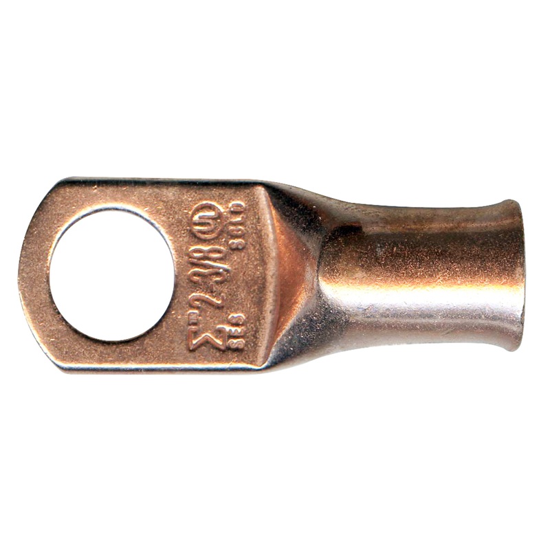 2 AWG Copper Lug – 3/8 Ring Size – Standard Barrel – 10 or 100 Pack