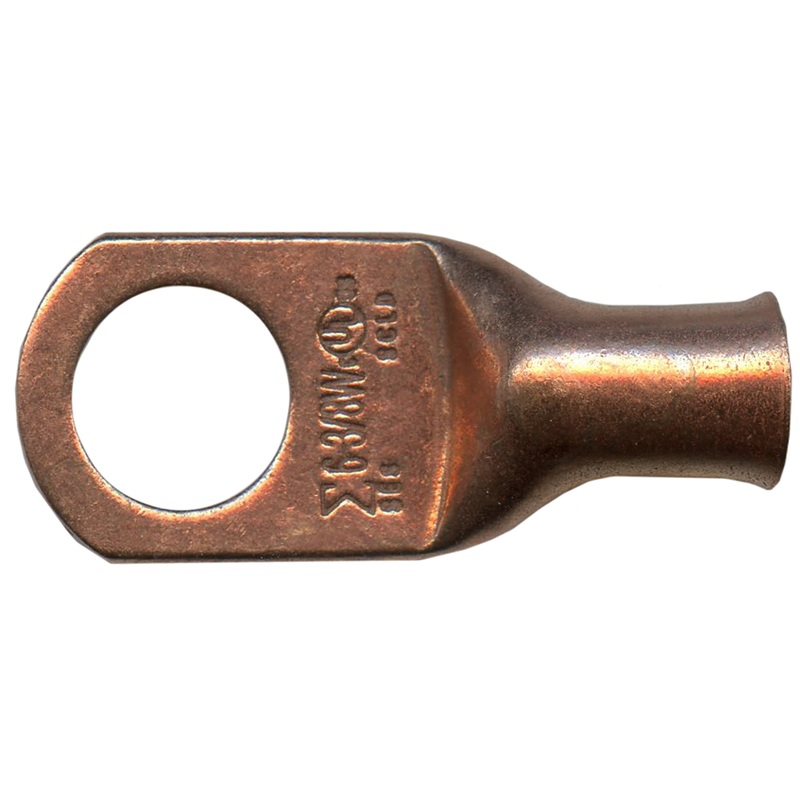 6 AWG Copper Lug – 3/8 Ring Terminal – 10 or 100 Pack