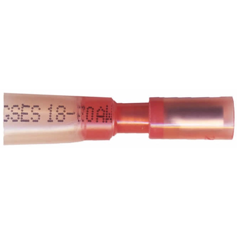 Heat Shrink & Crimp Red Female Bullet Connector 22-18 Gauge .157 Tab – 10 to 500 Pack
