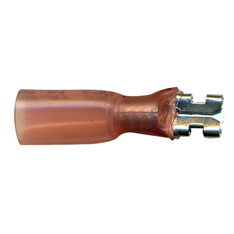 Heat Shrink & Crimp Red Female Quick Disconnect 22-18 Gauge .187 Tab – 10 to 500 Pack