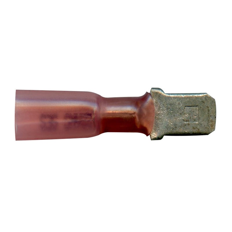Heat Shrink & Crimp Red Male Quick Disconnect 22-18 Gauge .250 Tab – 10 to 500 Pack