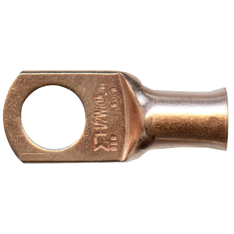 Standard Copper Lug 1 AWG 1/2 Ring Size – 10 or 100 Pack