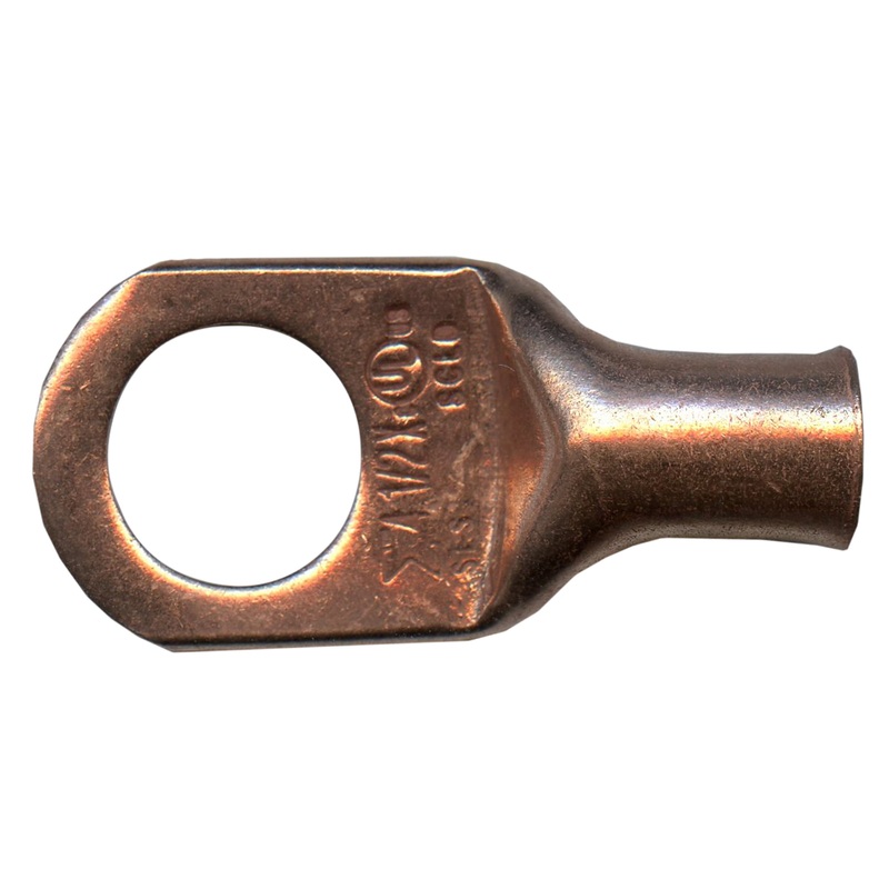 Standard Copper Lug 4 AWG 1/2 Ring Size – 10 or 100 Pack