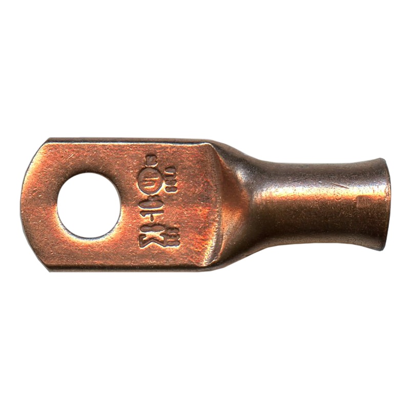 Standard Copper Lug 8 AWG #10 Ring Size – 10 or 100 Pack