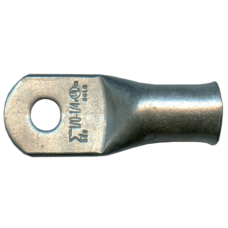 Standard Tinned Copper Lug 1/0 AWG 1/4 Ring Size – 10 or 100 Pack