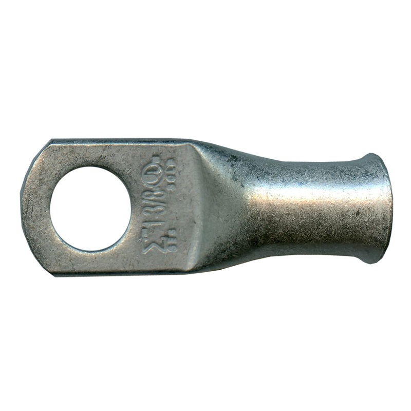 Standard Tinned Copper Lug 1 AWG 3/8 Ring Size – 10 or 100 Pack