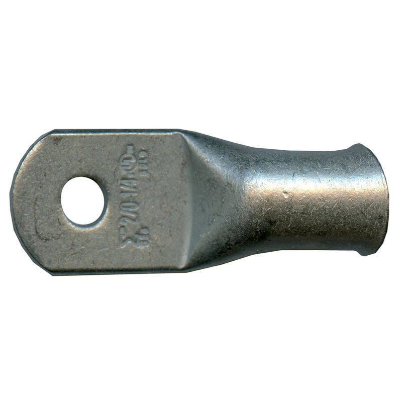 Standard Tinned Copper Lug 2/0 AWG 1/4 Ring Size – 10 or 100 Pack