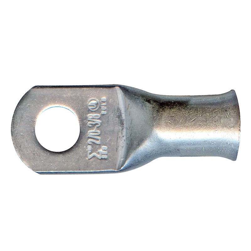 Standard Tinned Copper Lug 2/0 AWG 3/8 Ring Size – 10 or 100 Pack