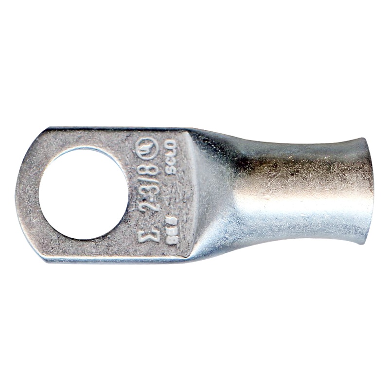 Standard Tinned Copper Lug 2 AWG 3/8 Ring Size – 10 or 100 Pack