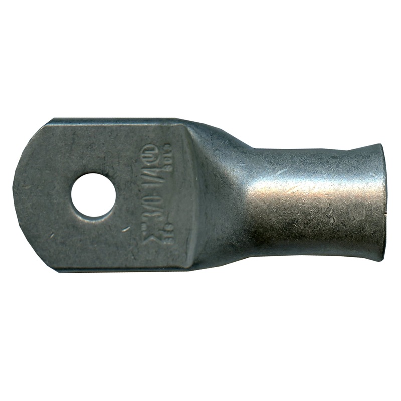 Standard Tinned Copper Lug 3/0 AWG 1/4 Ring Size – 10 or 100 Pack