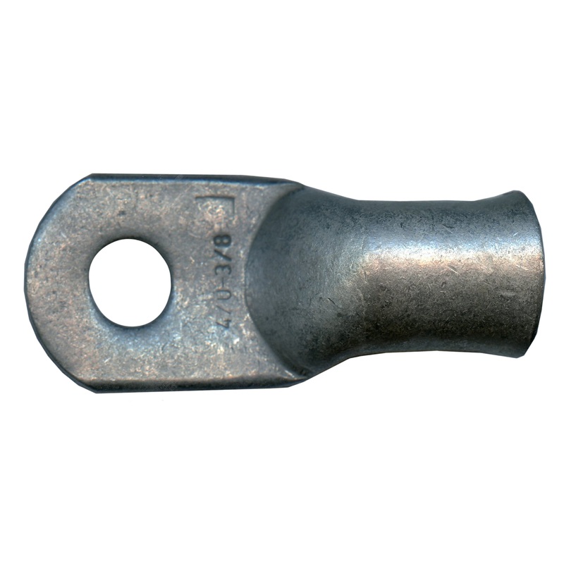 Standard Tinned Copper Lug 4/0 AWG 3/8 Ring Size – 10 or 100 Pack