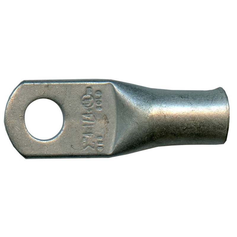 Standard Tinned Copper Lug 4 AWG 1/4 Ring Size – 10 or 100 Pack