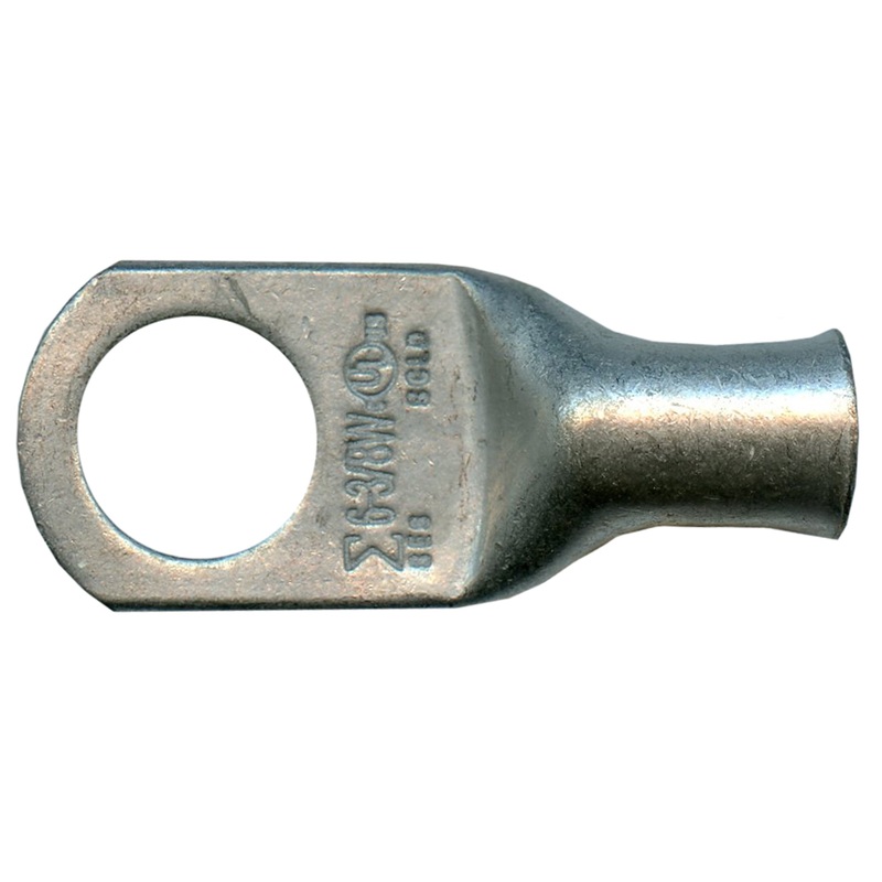 Standard Tinned Copper Lug 6 AWG 3/8 Ring Size – 10 or 100 Pack